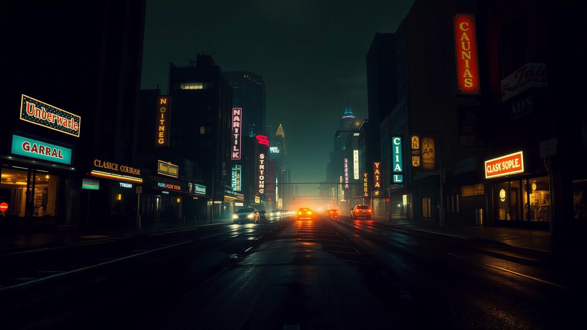 Cidade à noite sob domínio da PJL